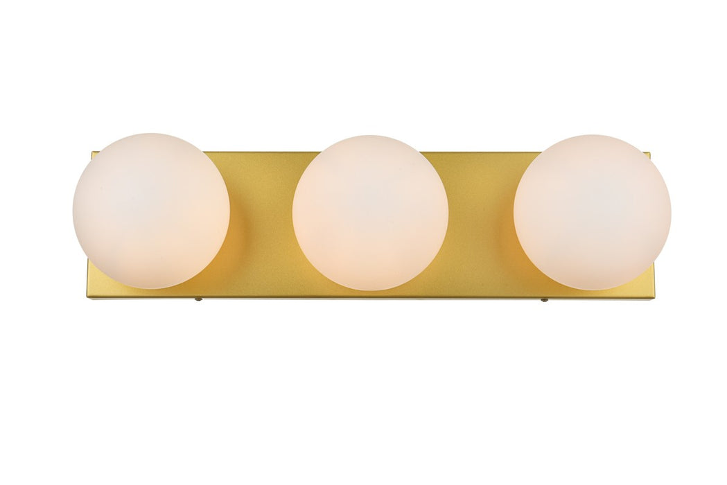 Elegant Lighting LD7303W22BRA Three Light Bath Sconce, Brass