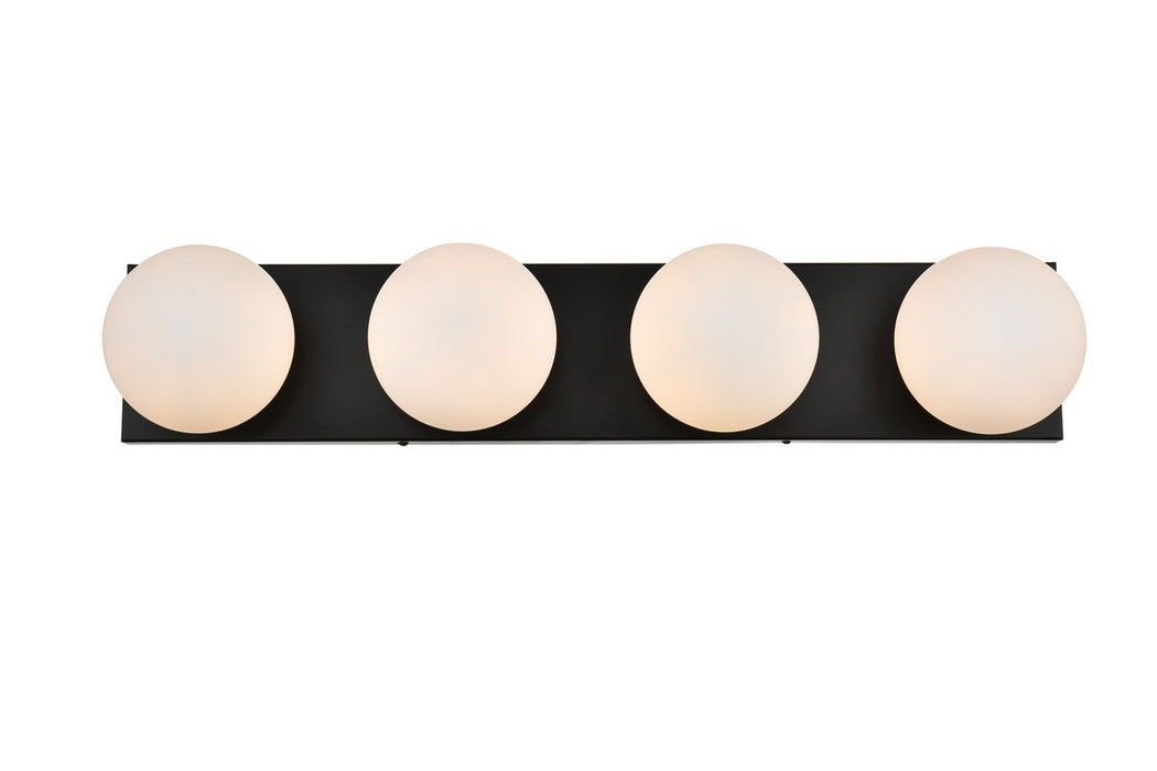 Elegant Lighting LD7303W31BLK Four Light Bath Sconce, Black
