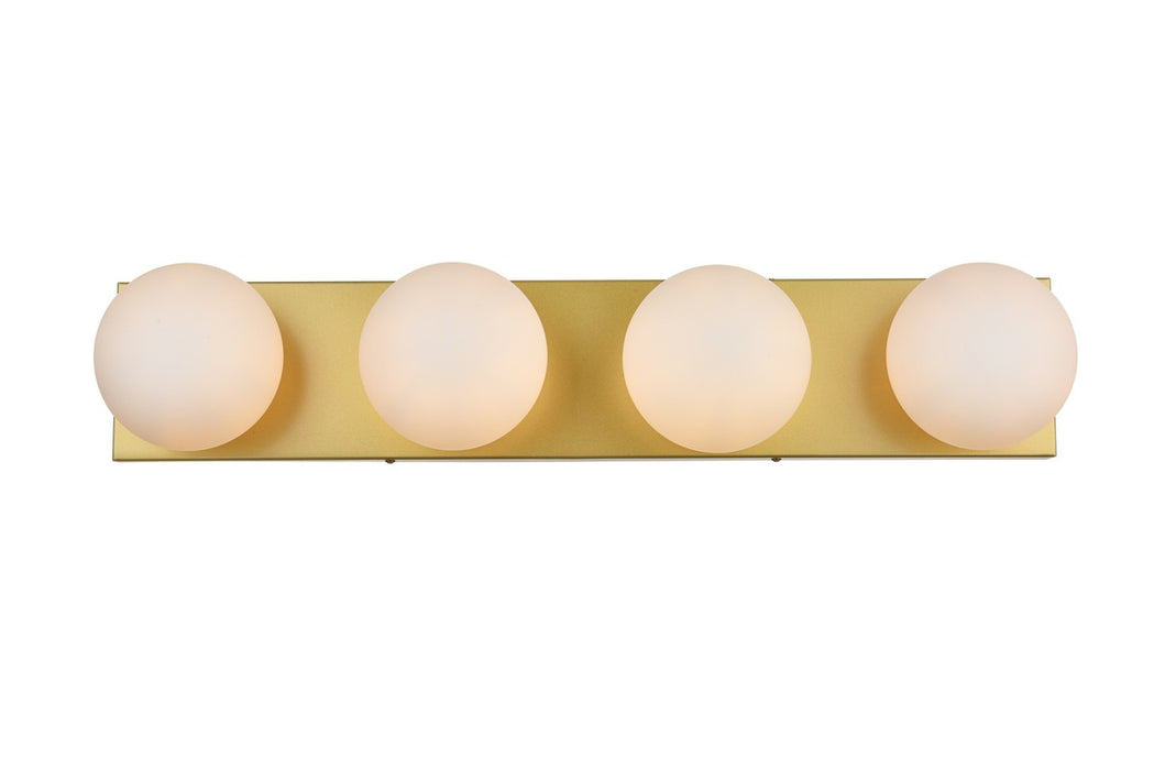 Elegant Lighting LD7303W31BRA Four Light Bath Sconce, Brass