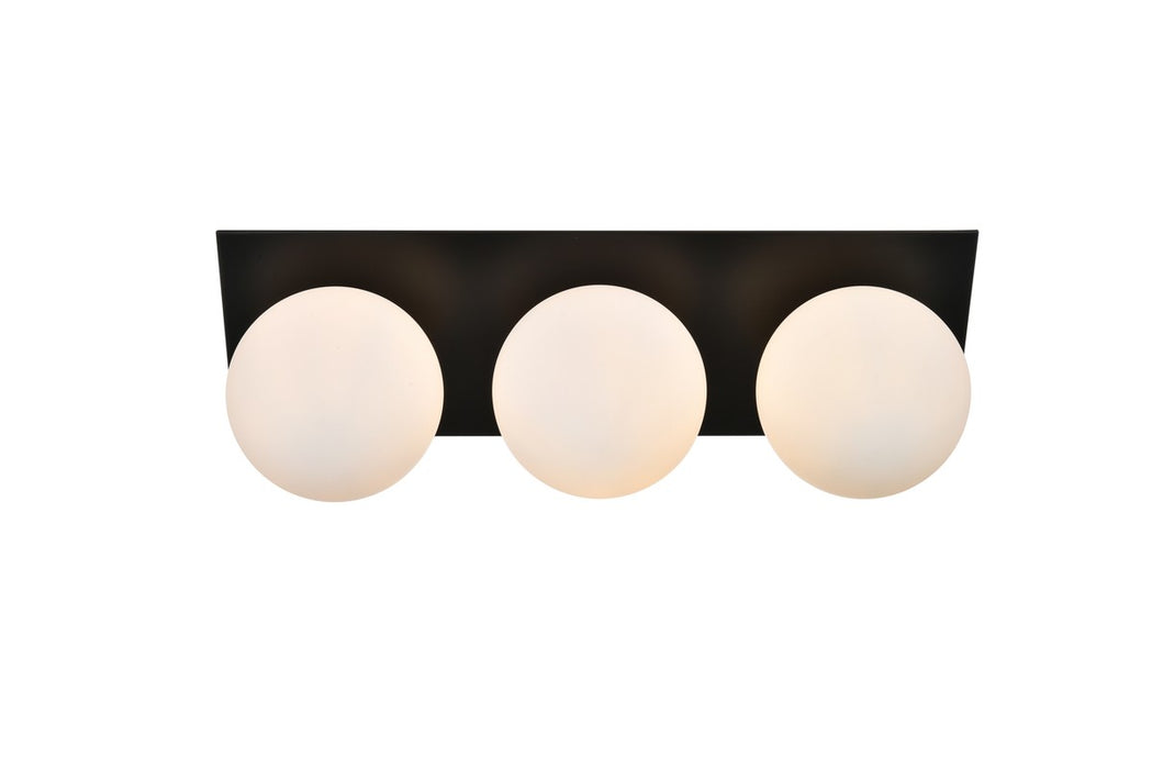 Elegant Lighting LD7304W22BLK Three Light Bath Sconce, Black
