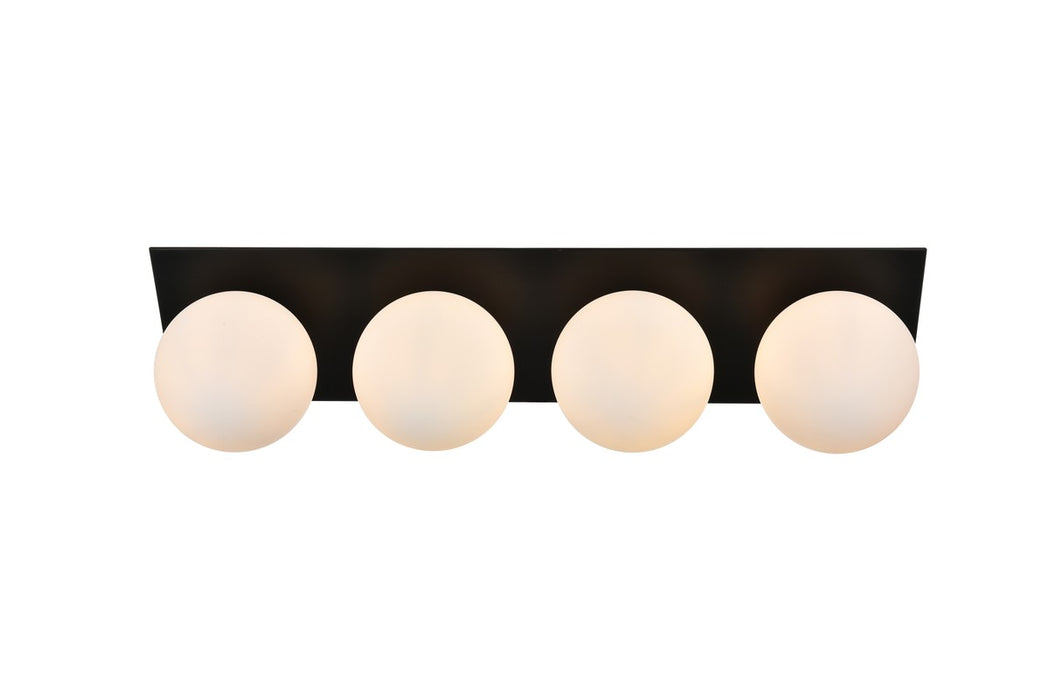Elegant Lighting LD7304W29BLK Four Light Bath Sconce, Black