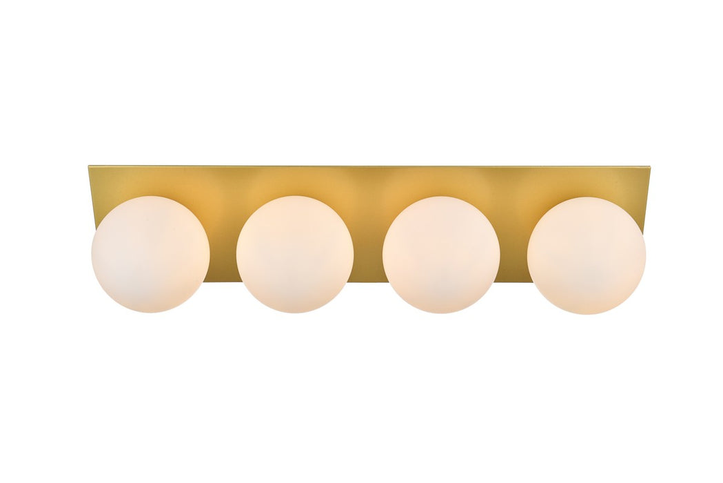 Elegant Lighting LD7304W29BRA Four Light Bath Sconce, Brass