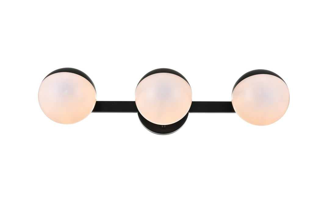 Elegant Lighting LD7305W21BLK Three Light Bath Sconce, Black