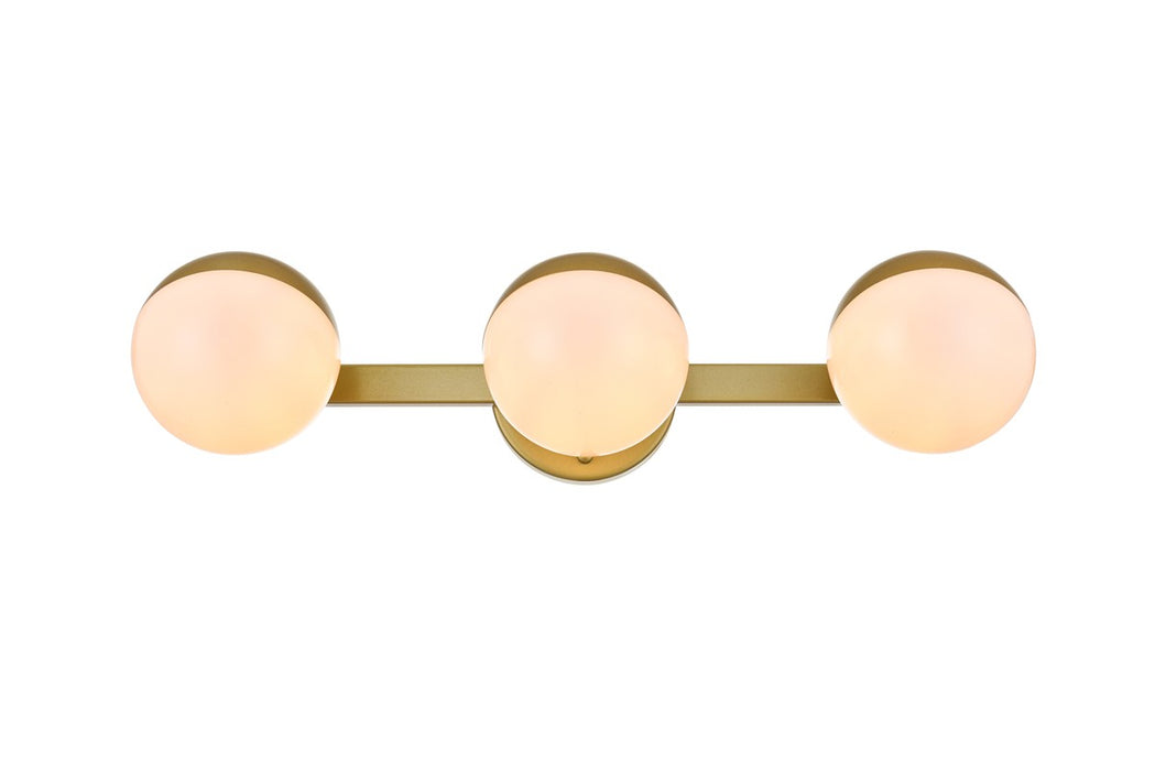 Elegant Lighting LD7305W21BRA Three Light Bath Sconce, Brass