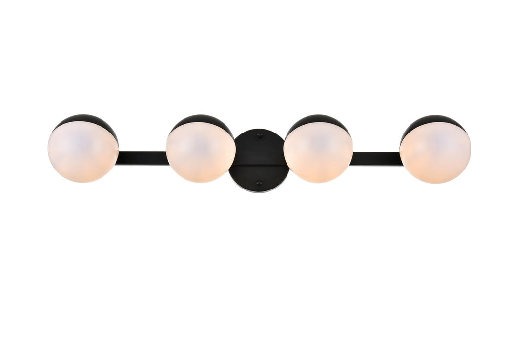 Elegant Lighting LD7305W29BLK Four Light Bath Sconce, Black