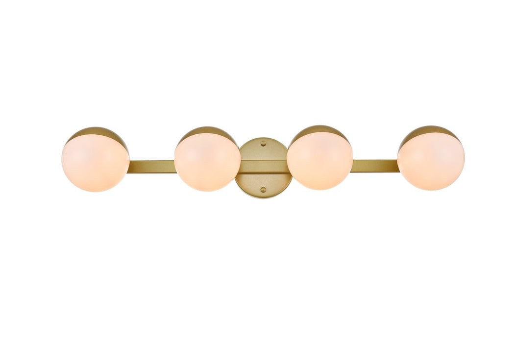 Elegant Lighting LD7305W29BRA Four Light Bath Sconce, Brass