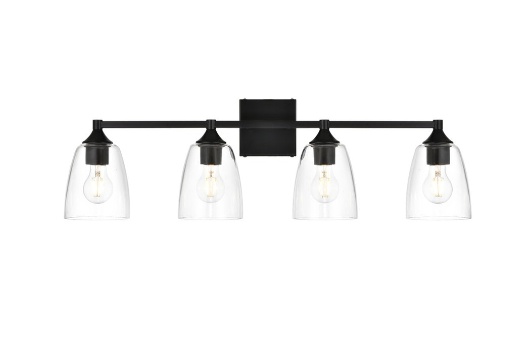 Elegant Lighting LD7307W32BLK Four Light Bath Sconce, Black