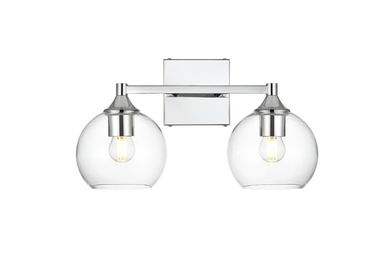 Elegant Lighting LD7308W16CH Two Light Bath Sconce, Chrome