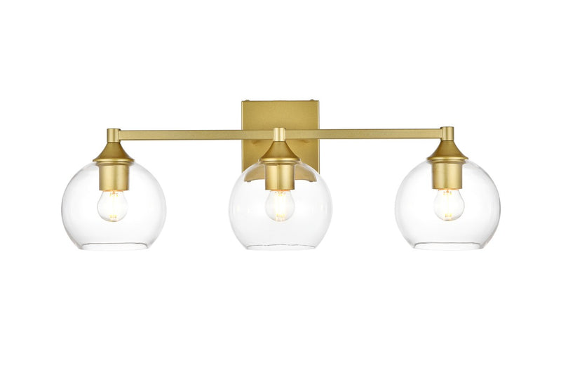 Elegant Lighting LD7308W25BRA Three Light Bath Sconce, Brass