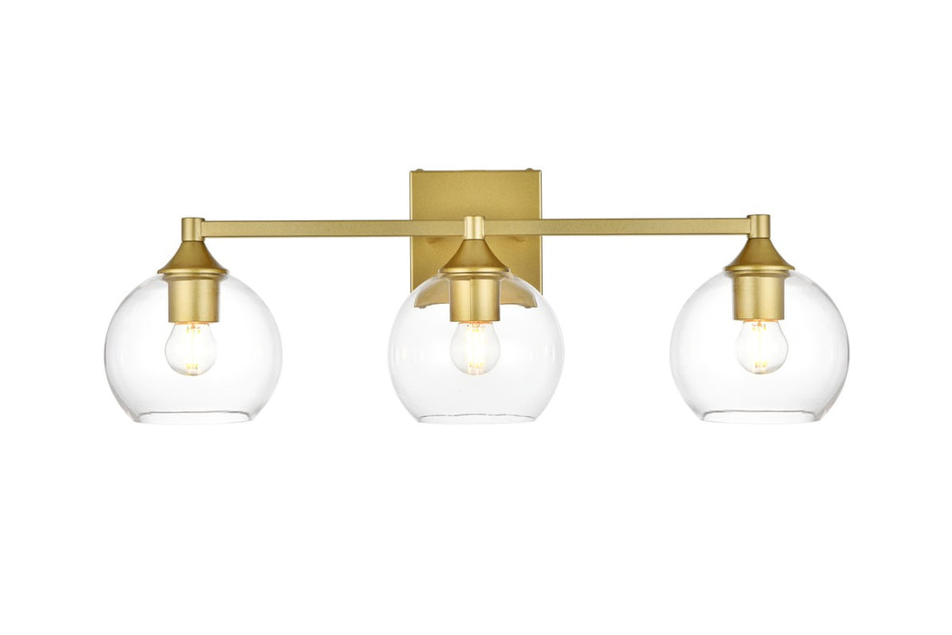Elegant Lighting LD7308W25BRA Three Light Bath Sconce, Brass