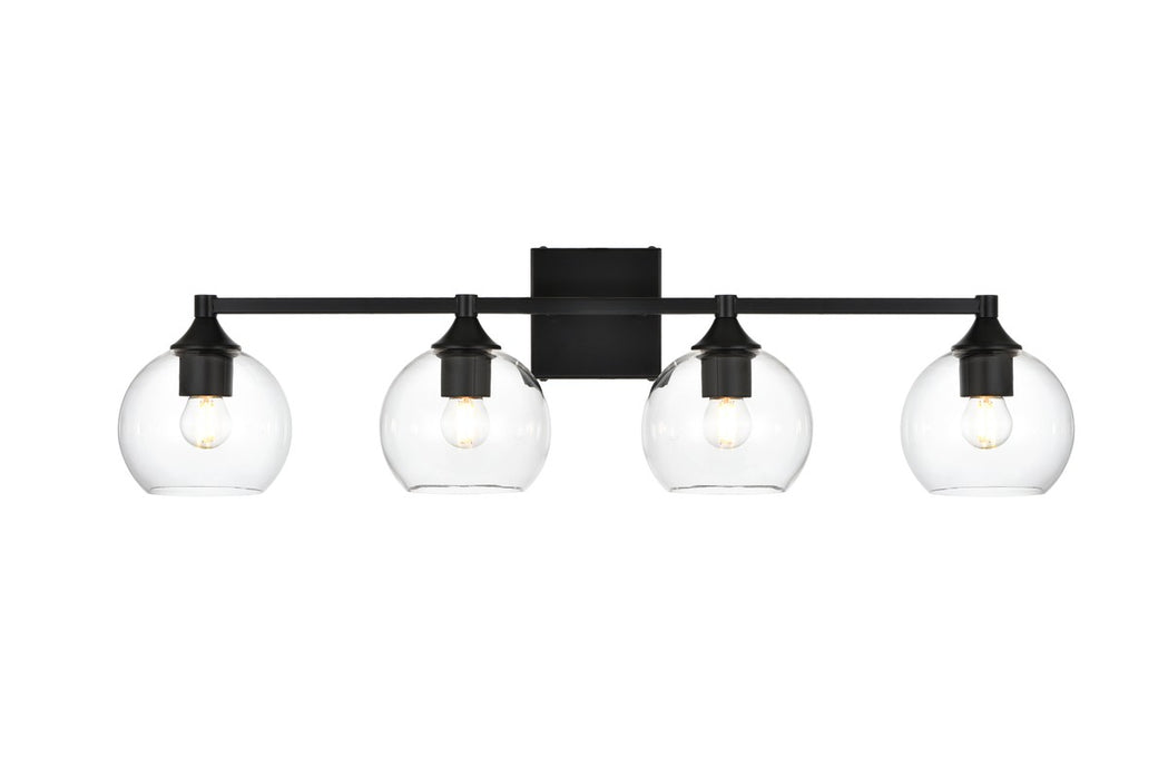 Elegant Lighting LD7308W33BLK Four Light Bath Sconce, Black