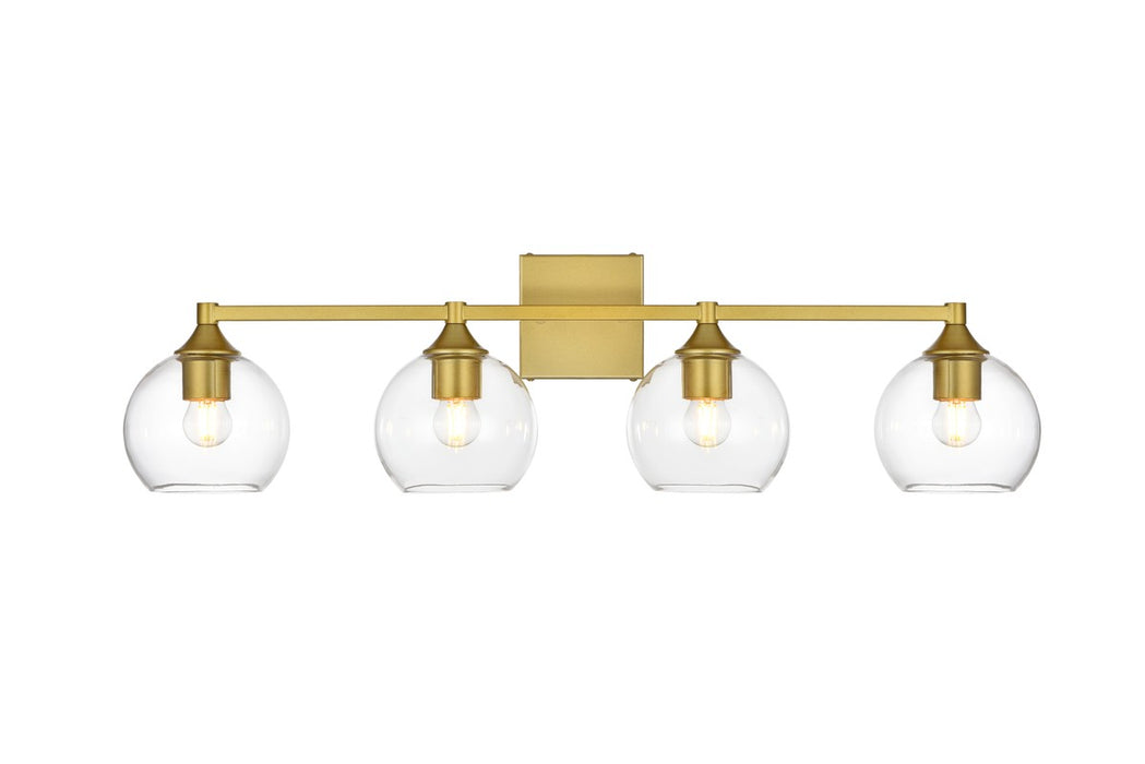 Elegant Lighting LD7308W33BRA Four Light Bath Sconce, Brass