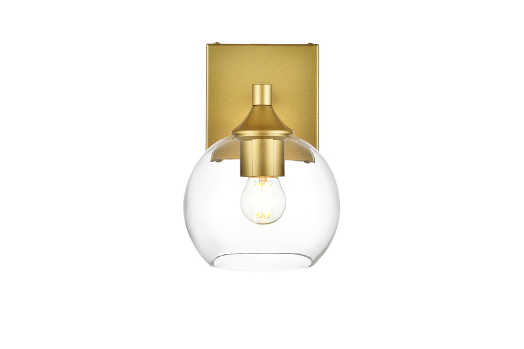 Elegant Lighting LD7308W6BRA One Light Bath Sconce, Brass