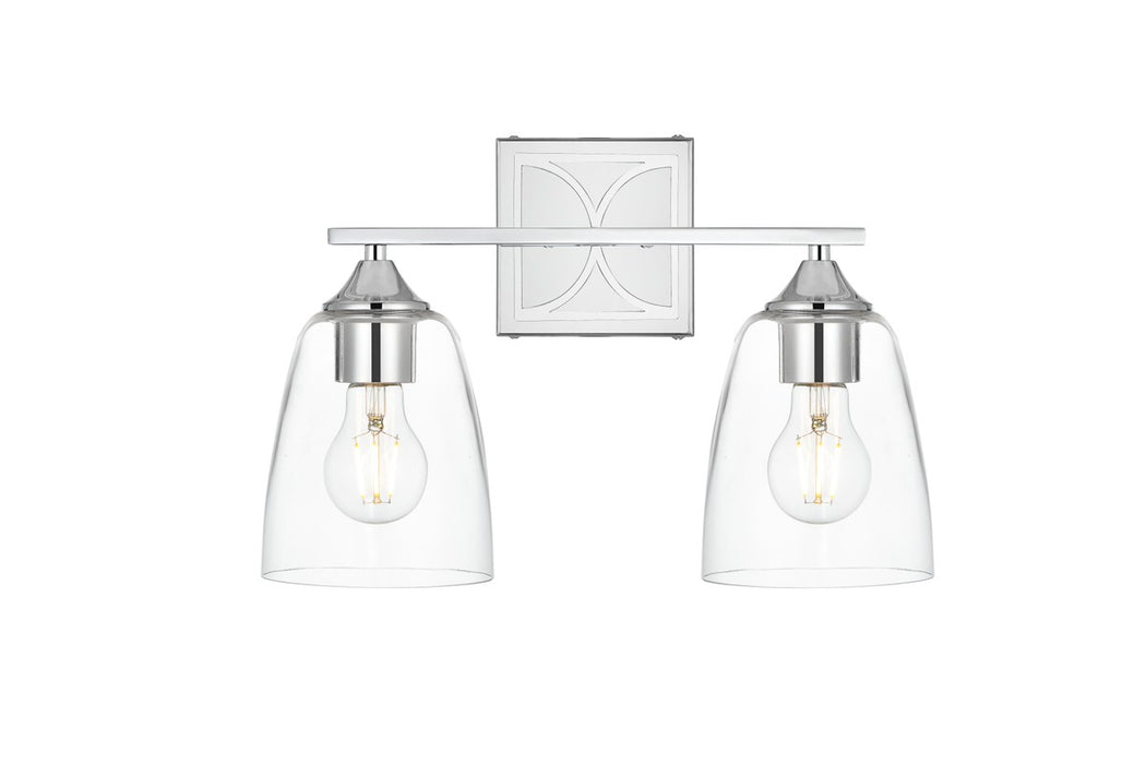 Elegant Lighting LD7309W15CH Two Light Bath Sconce, Chrome