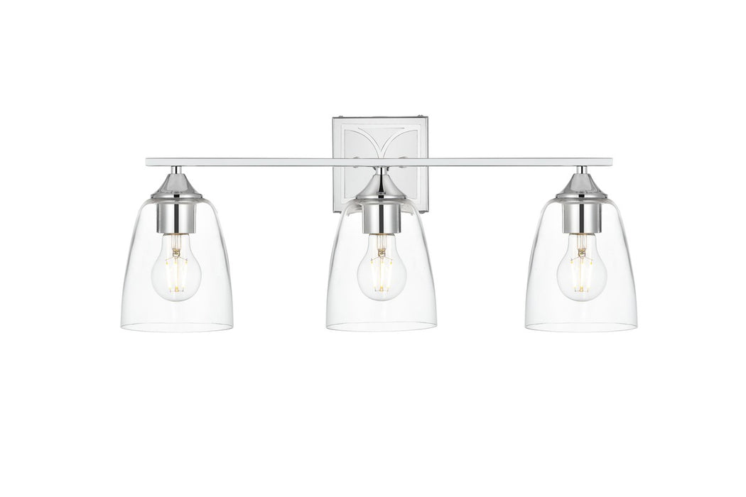 Elegant Lighting LD7309W24CH Three Light Bath Sconce, Chrome