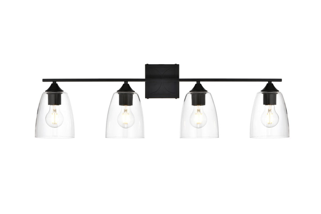 Elegant Lighting LD7309W34BLK Four Light Bath Sconce, Black