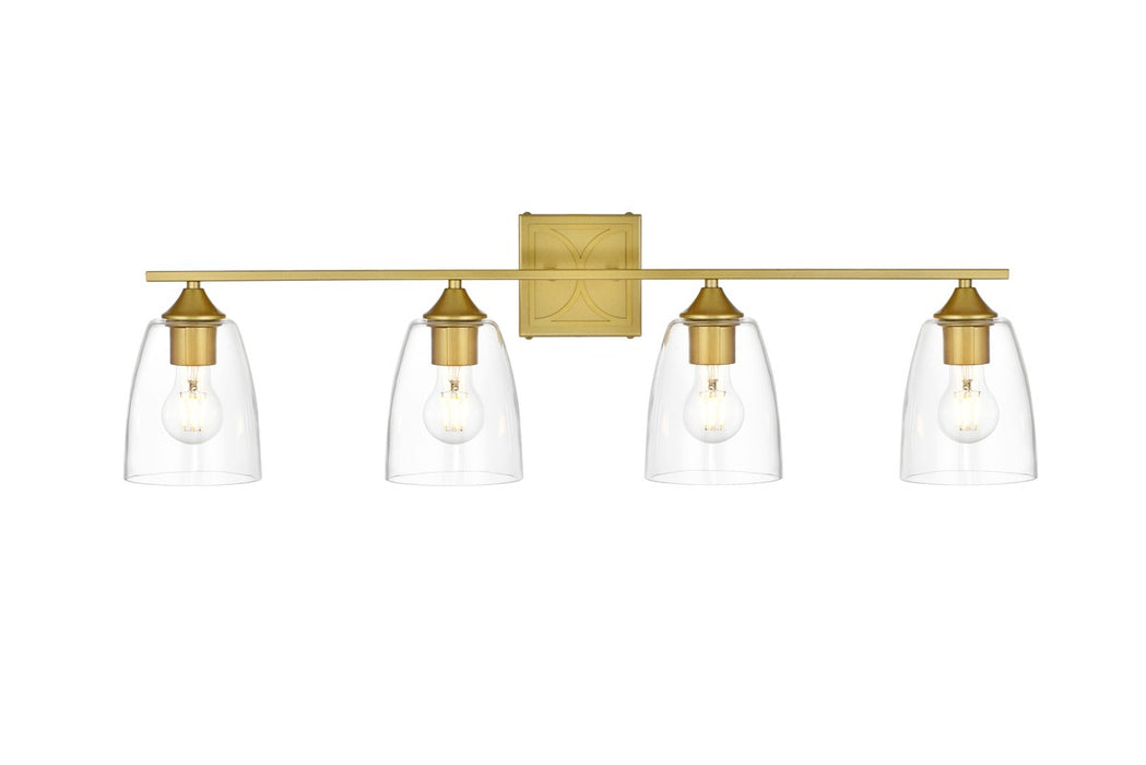 Elegant Lighting LD7309W34BRA Four Light Bath Sconce, Brass