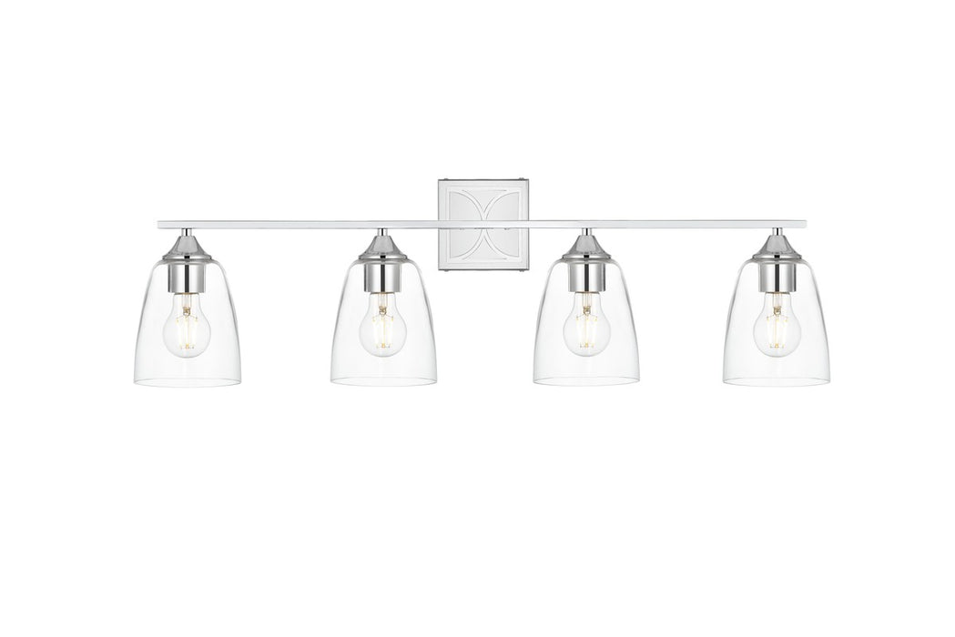Elegant Lighting LD7309W34CH Four Light Bath Sconce, Chrome