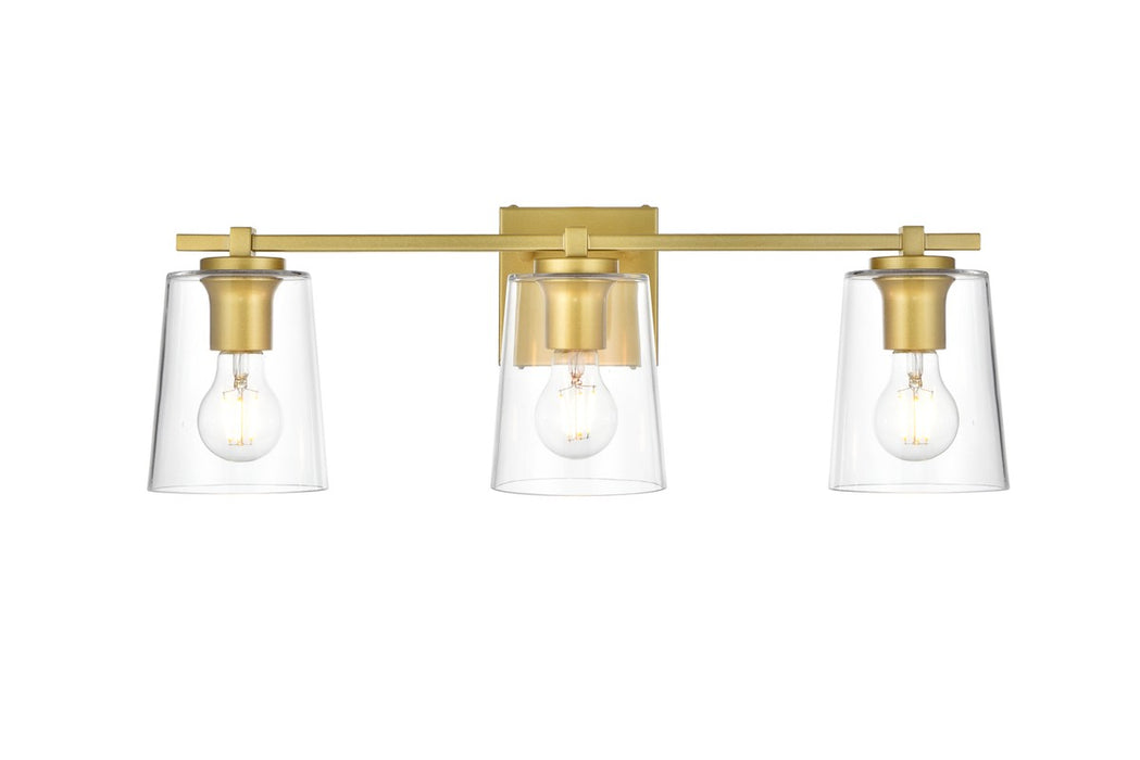 Elegant Lighting LD7310W23BRA Three Light Bath Sconce, Brass