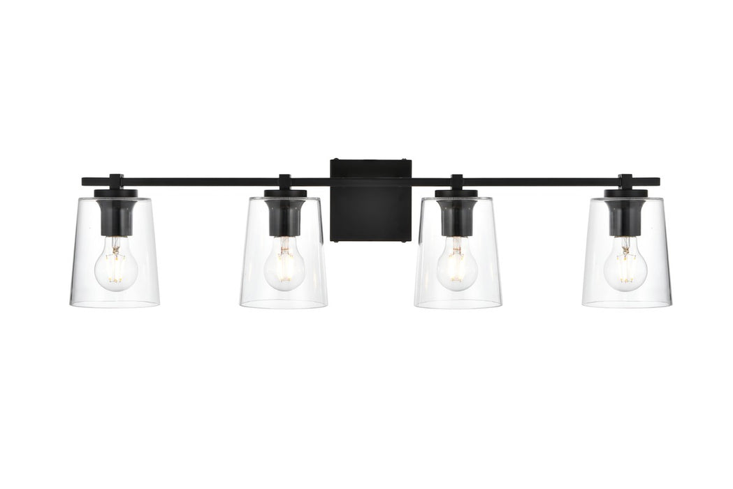 Elegant Lighting LD7310W33BLK Four Light Bath Sconce, Black