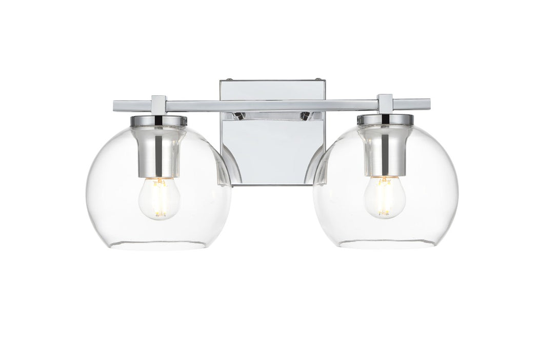 Elegant Lighting LD7311W15CH Two Light Bath Sconce, Chrome