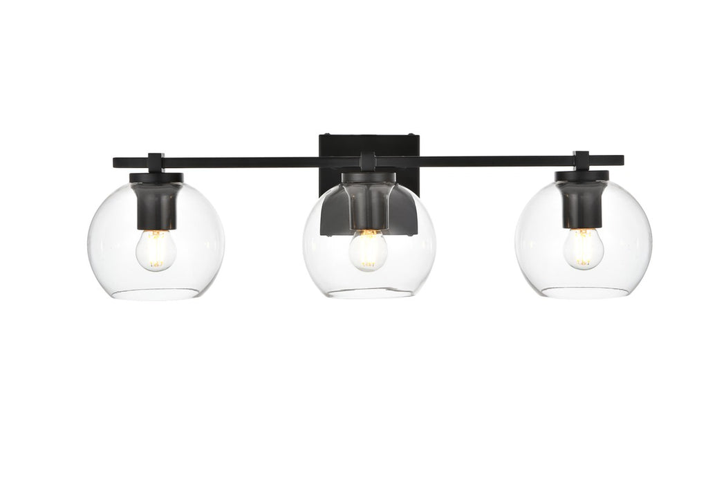 Elegant Lighting LD7311W24BLK Three Light Bath Sconce, Black