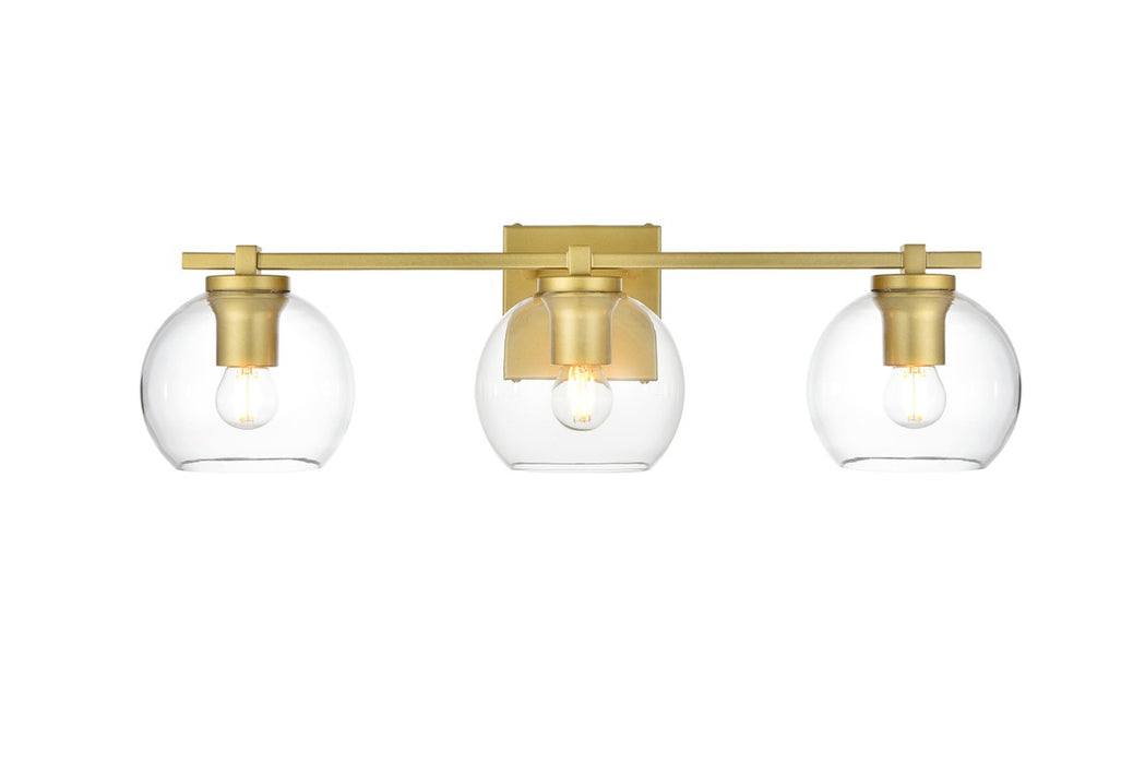 Elegant Lighting LD7311W24BRA Three Light Bath Sconce, Brass