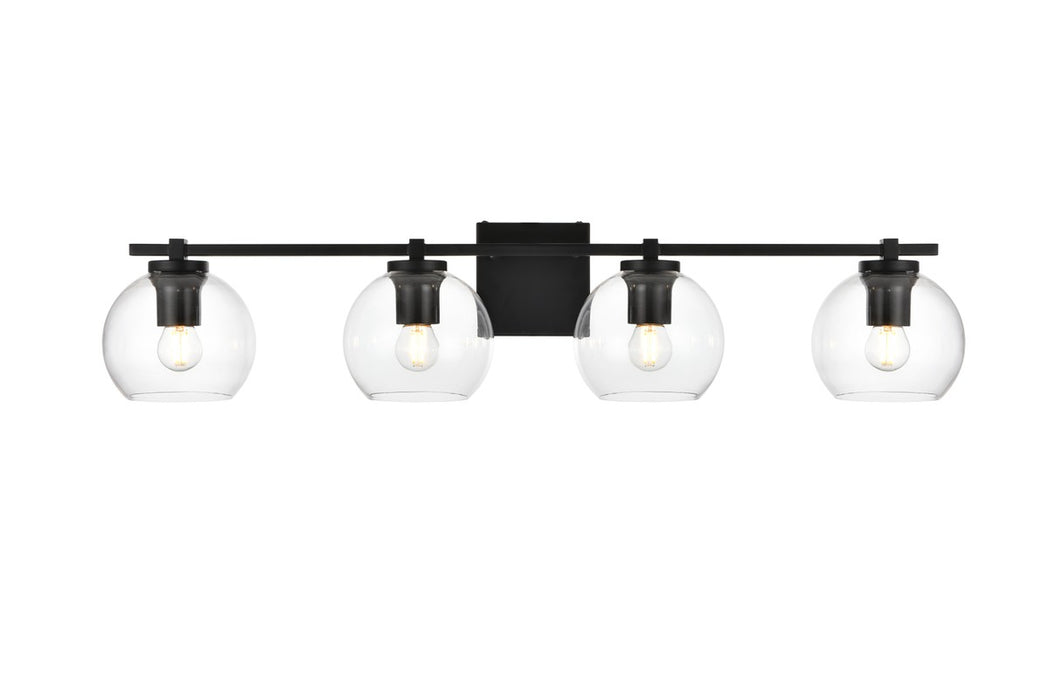 Elegant Lighting LD7311W34BLK Four Light Bath Sconce, Black