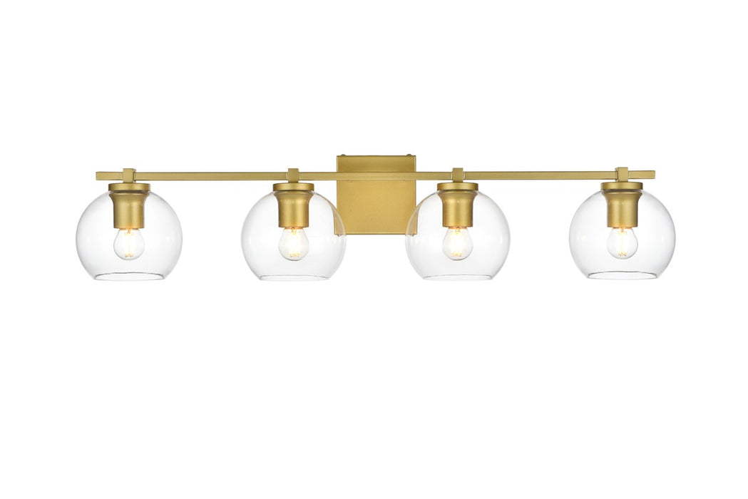 Elegant Lighting LD7311W34BRA Four Light Bath Sconce, Brass