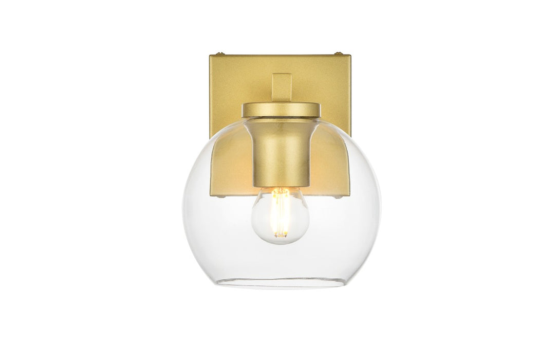 Elegant Lighting LD7311W6BRA One Light Bath Sconce, Brass