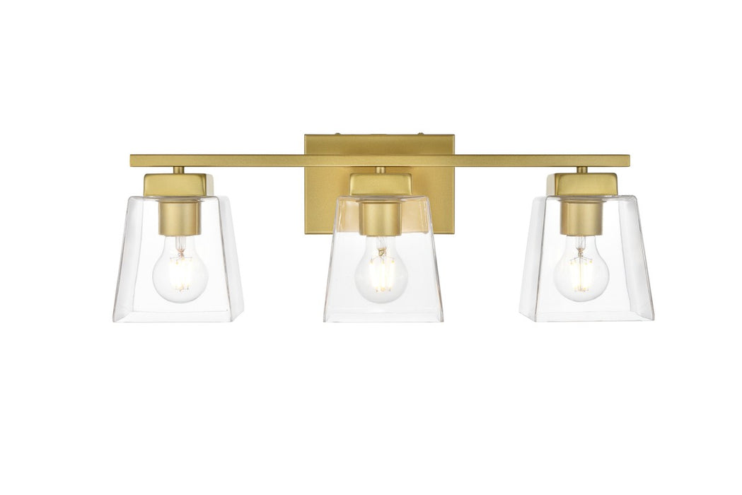 Elegant Lighting LD7312W23BRA Three Light Bath Sconce, Brass