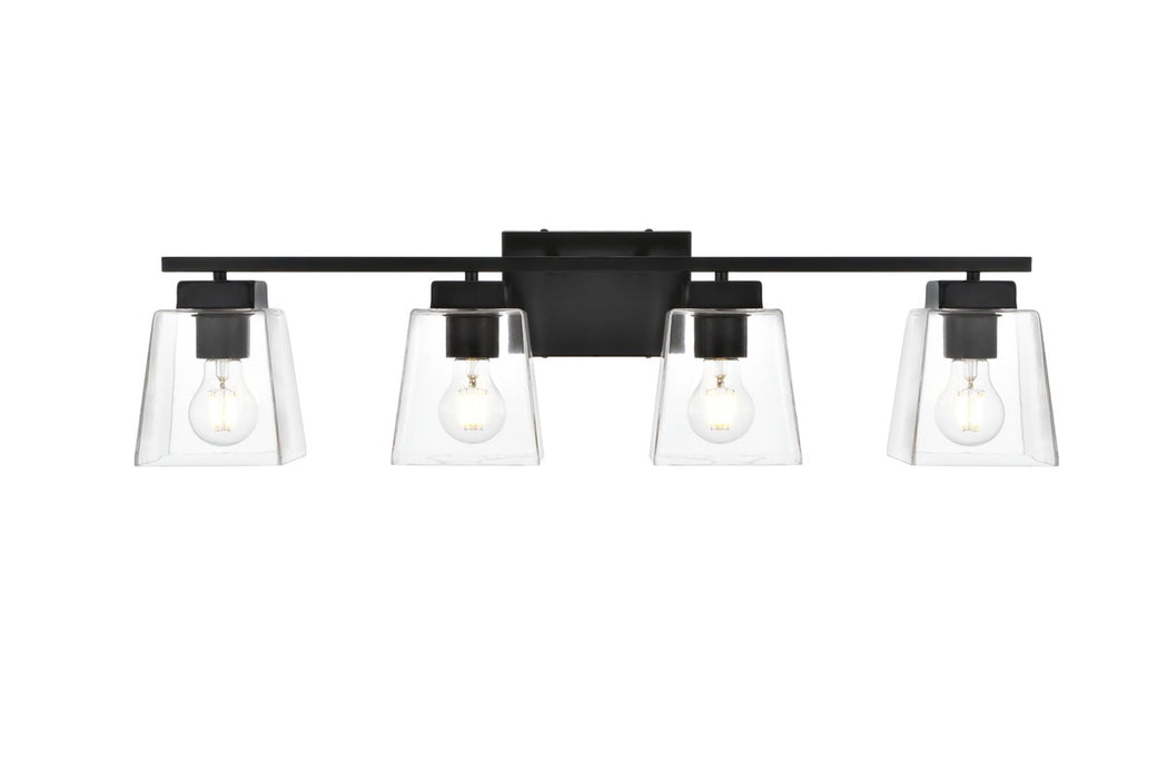 Elegant Lighting LD7312W32BLK Four Light Bath Sconce, Black