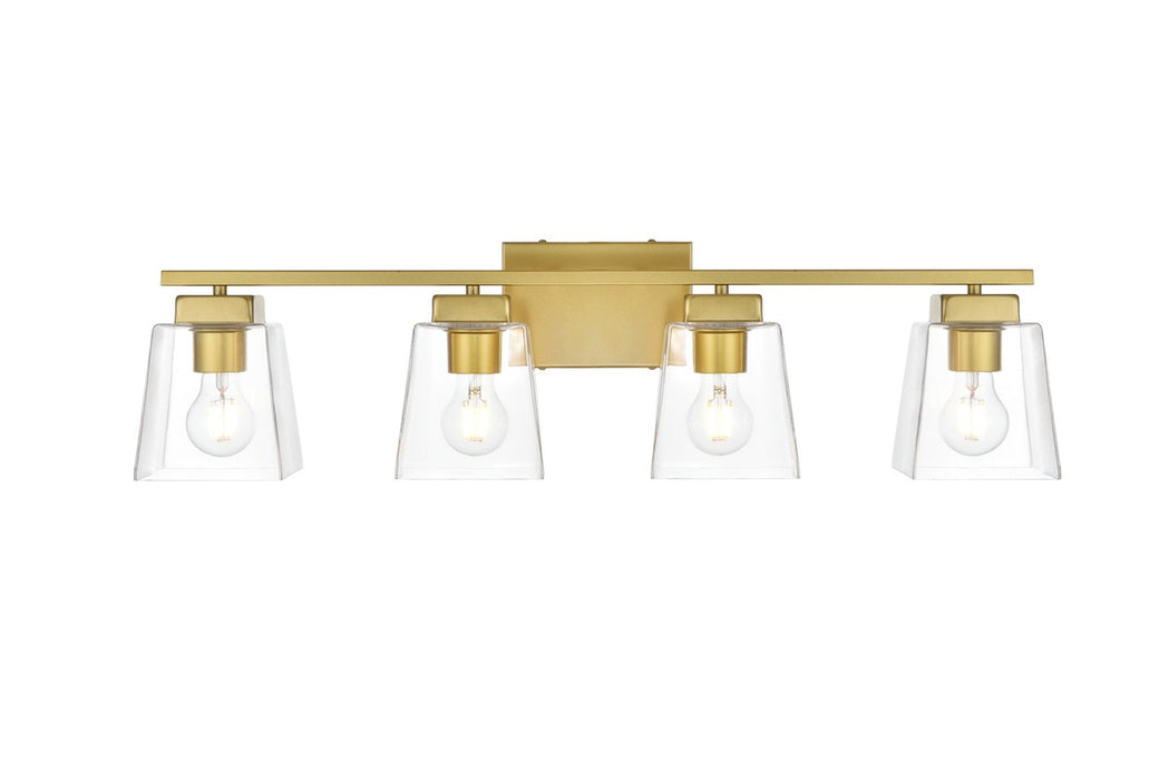 Elegant Lighting LD7312W32BRA Four Light Bath Sconce, Brass