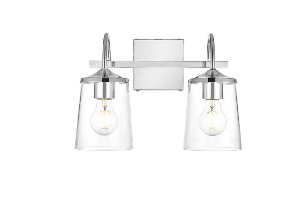 Elegant Lighting LD7313W14CH Two Light Bath Sconce, Chrome