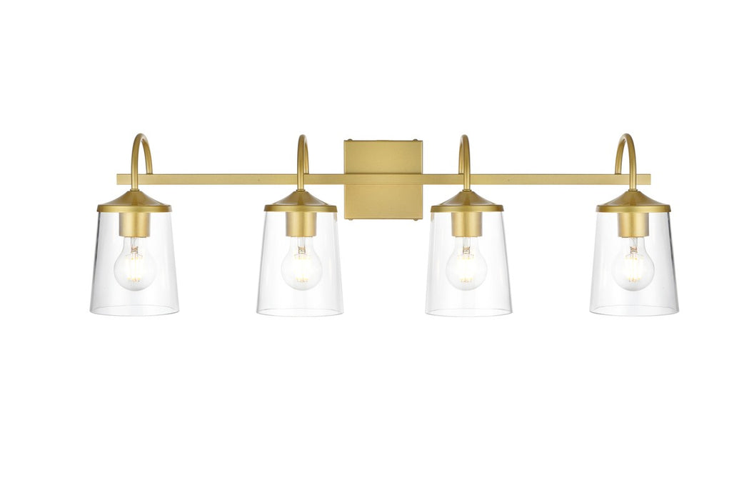 Elegant Lighting LD7313W33BRA Four Light Bath Sconce, Brass