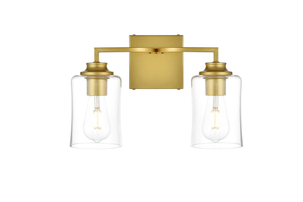 Elegant Lighting LD7314W14BRA Two Light Bath Sconce, Brass