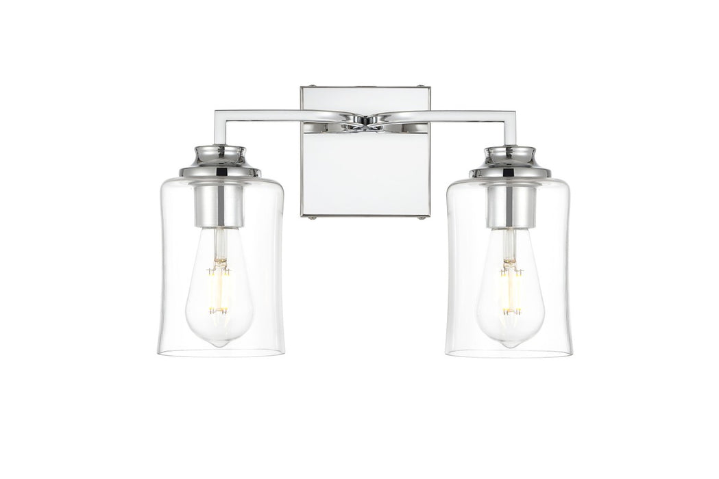 Elegant Lighting LD7314W14CH Two Light Bath Sconce, Chrome