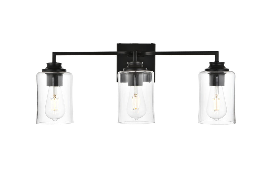 Elegant Lighting LD7314W23BLK Three Light Bath Sconce, Black