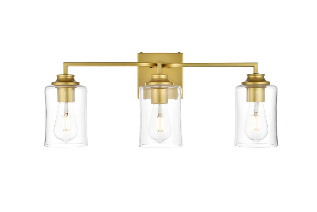 Elegant Lighting LD7314W23BRA Three Light Bath Sconce, Brass
