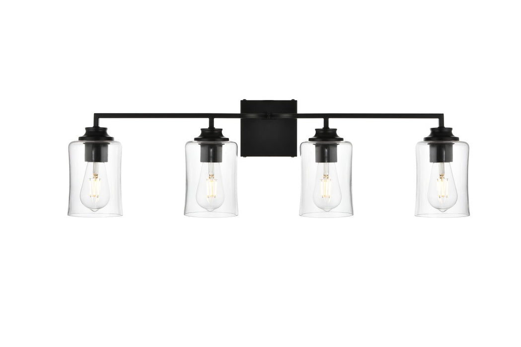 Elegant Lighting LD7314W32BLK Four Light Bath Sconce, Black