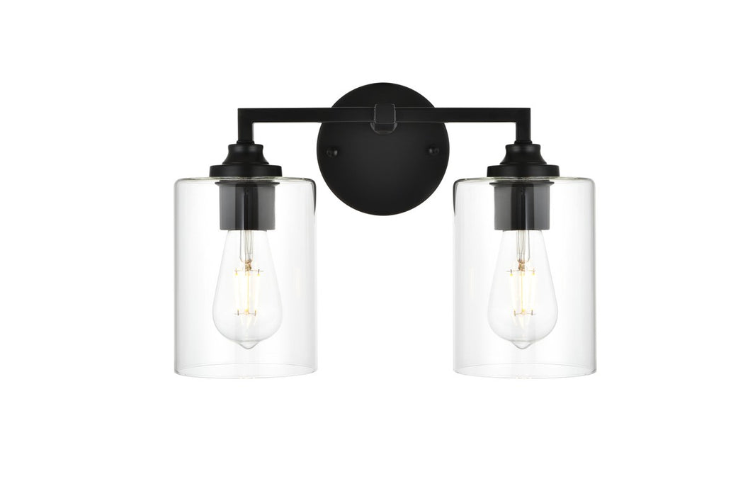 Elegant Lighting LD7315W14BLK Two Light Bath Sconce, Black