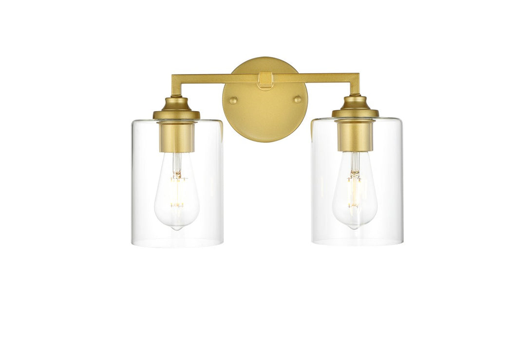 Elegant Lighting LD7315W14BRA Two Light Bath Sconce, Brass