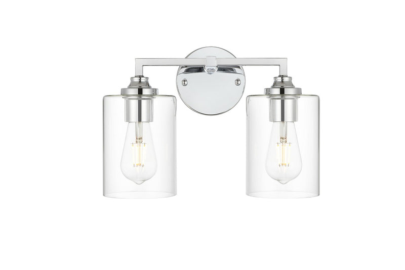 Elegant Lighting LD7315W14CH Two Light Bath Sconce, Chrome