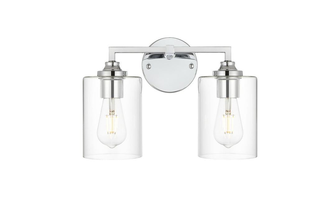 Elegant Lighting LD7315W14CH Two Light Bath Sconce, Chrome