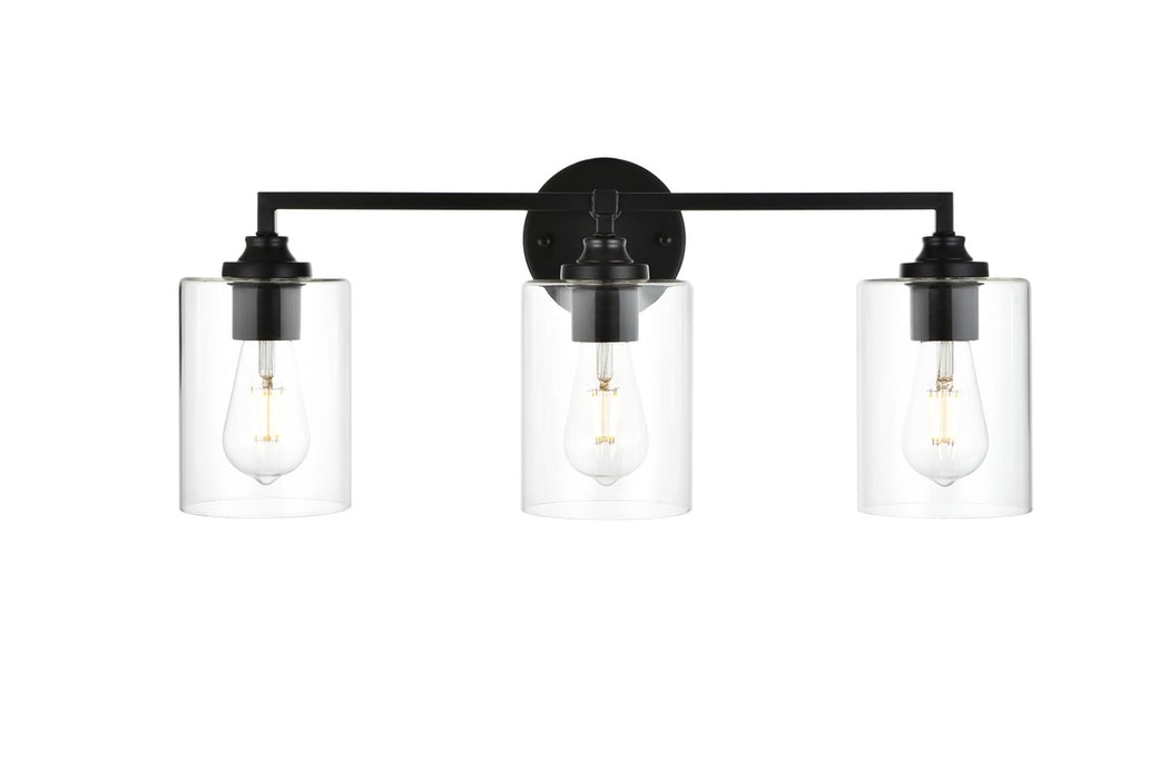 Elegant Lighting LD7315W23BLK Three Light Bath Sconce, Black