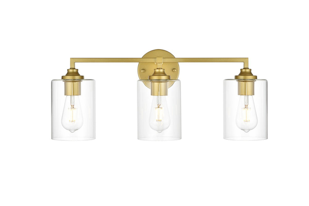Elegant Lighting LD7315W23BRA Three Light Bath Sconce, Brass
