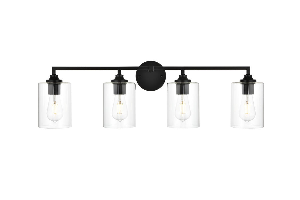 Elegant Lighting LD7315W33BLK Four Light Bath Sconce, Black