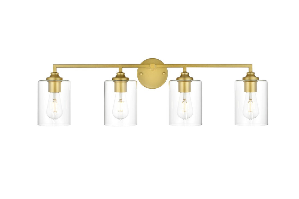 Elegant Lighting LD7315W33BRA Four Light Bath Sconce, Brass