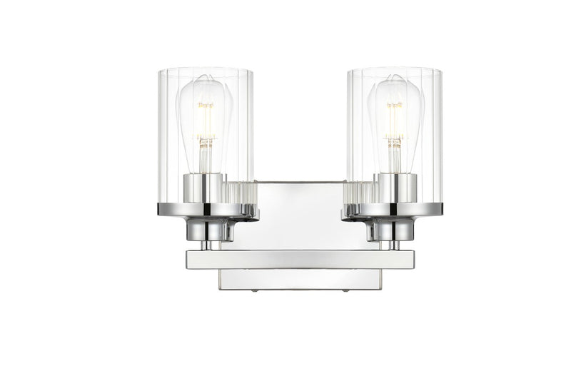Elegant Lighting LD7316W12CH Two Light Bath Sconce, Chrome