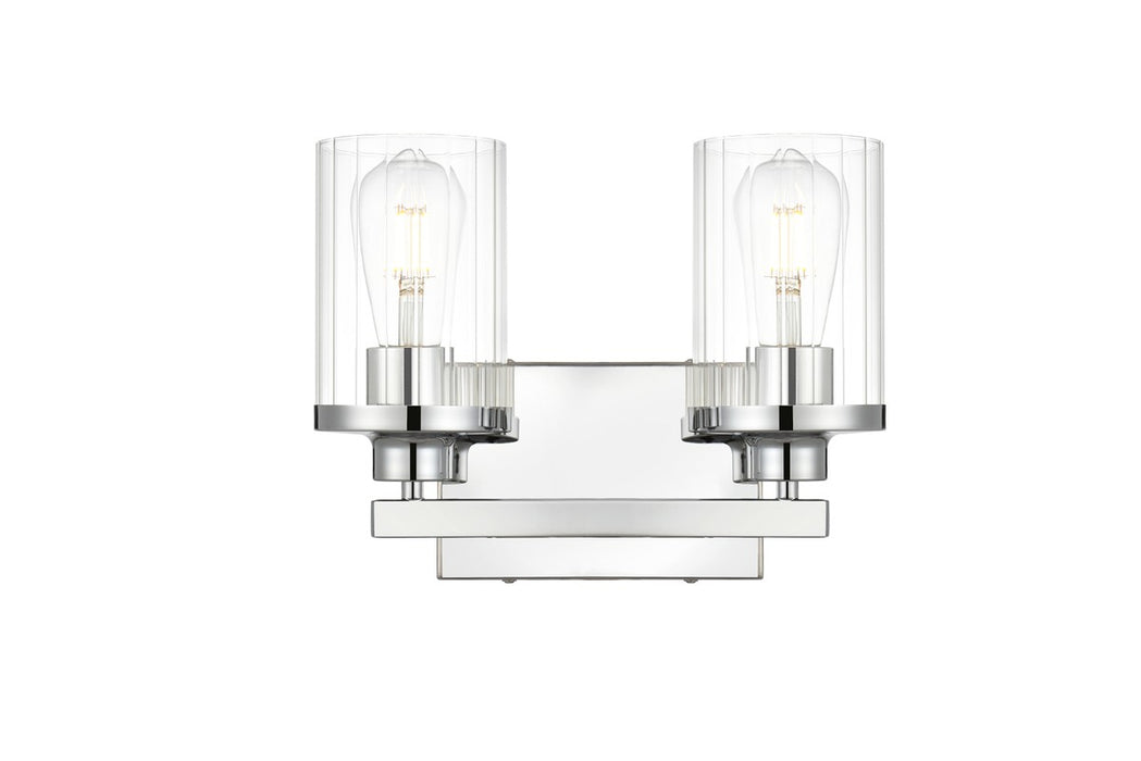 Elegant Lighting LD7316W12CH Two Light Bath Sconce, Chrome